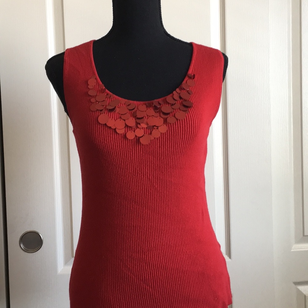 💚5 for $20💚Ladies Red Embellished Tank